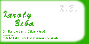 karoly biba business card